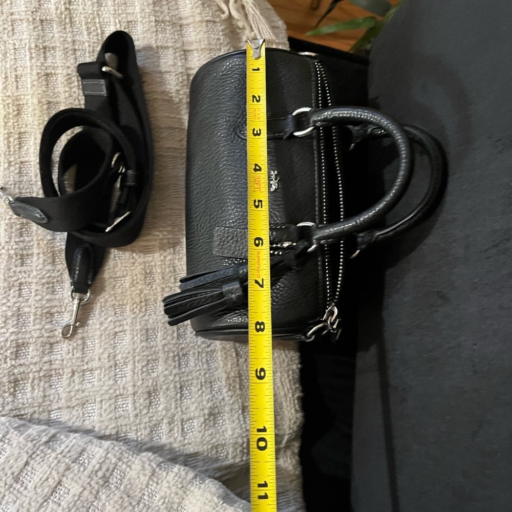 Coach Black Pebbled Leather Satchel - Picture 12 of 16